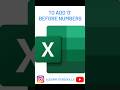 How to add '0' before numbers I'm Excel #excel #exceltips #exceltricks #youtubeshorts #shorts