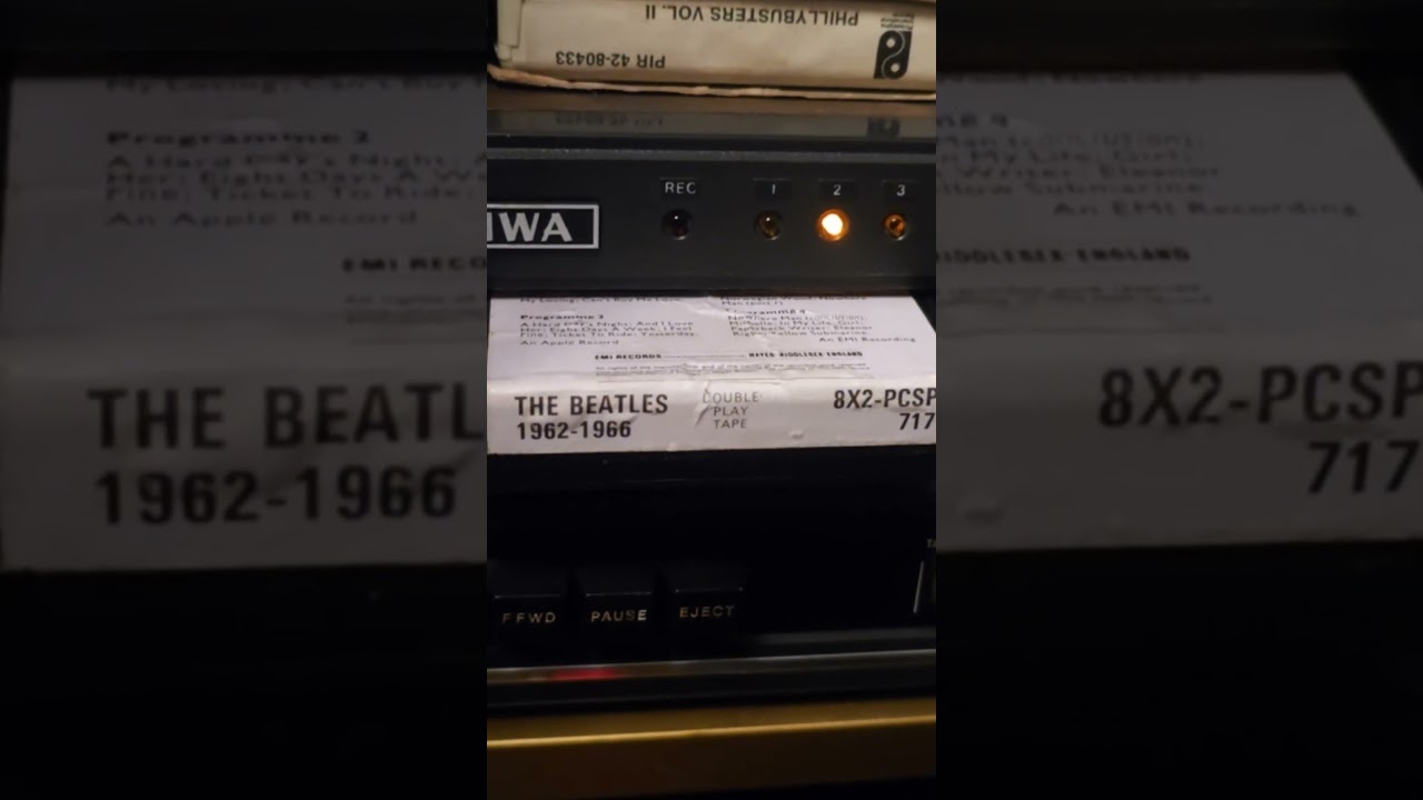 Cover The Beatles 1962 - 1966 8 Track Cartridge - Hard Day's Night - Aiwa  #1970s #8track #tape