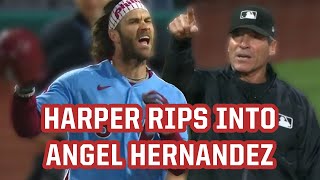 Bryce Harper GOES OFF on Angel Hernandez after bad call, a breakdown