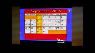 Starfall Calendar September 1 2026 