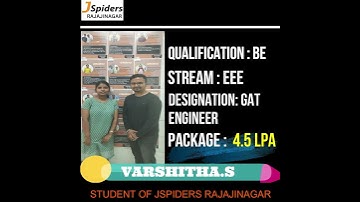 JSPIDERS RAJAJINAGAR STUDENT |VARSHITHA.S | FEEDBACK |GAT😍