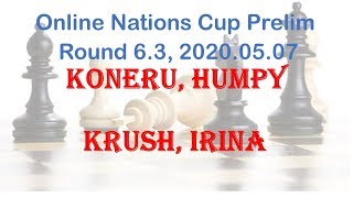 Koneru, Humpy - Krush, Irina, Online Nations Cup Prelim, Round 6.3