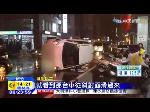 20150312中天新聞　休旅車疑酒駕撞翻車　駕駛獲救後消失