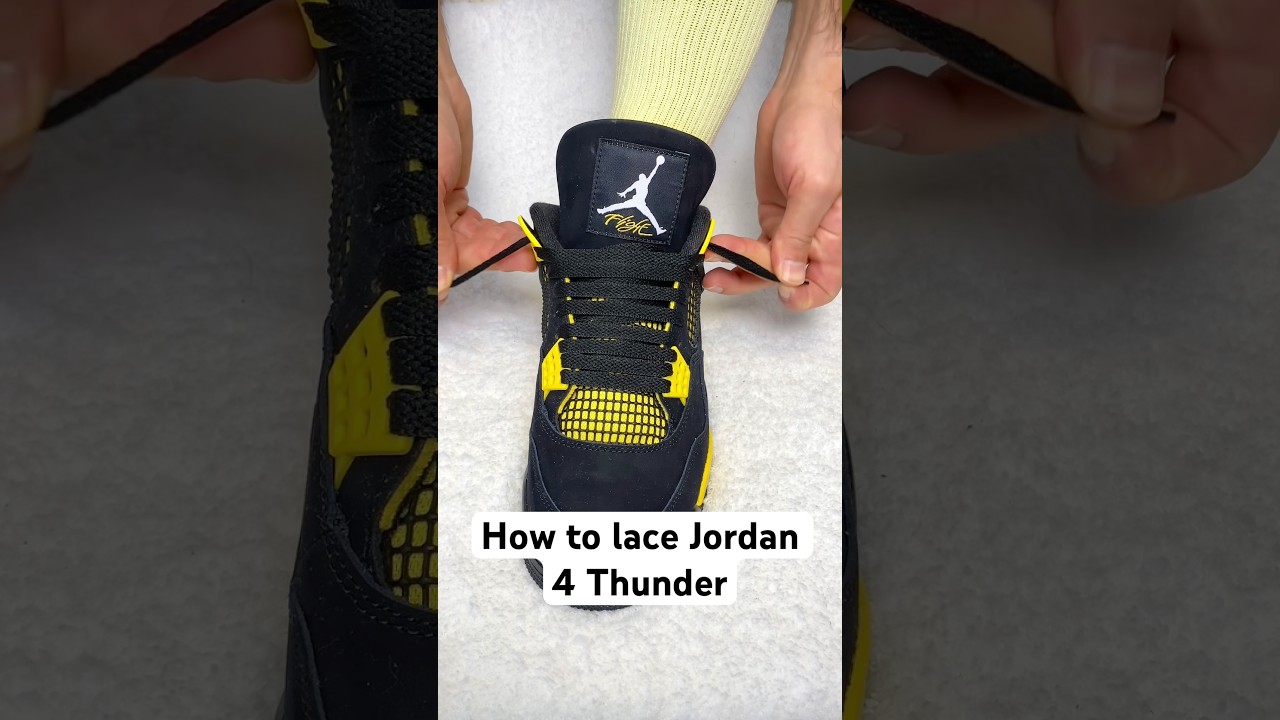 How to lace Jordan 4 Thunder 