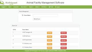 Animal Facility Management Software, Animal house in-charge module screenshot 1