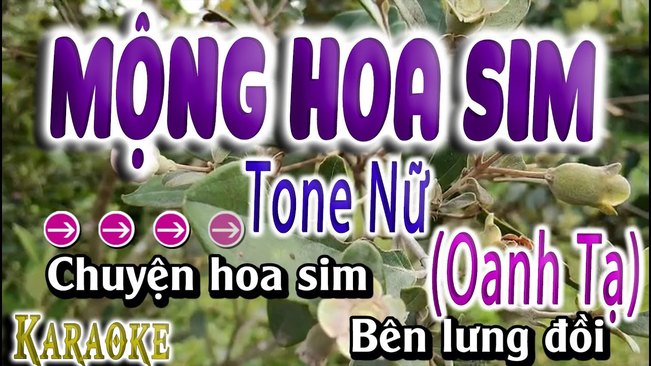 Mộng Hoa Sim Karaoke Tone Nữ | Beat Mới Dễ Hát Nhất | Oanh Tạ|