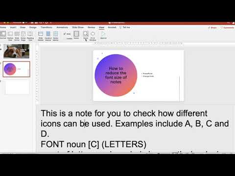 Video: Hoe wijzig ik de notitiegrootte in PowerPoint?