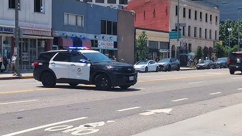 LAPD responding code 3 busts a U-Turn