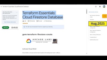 Terraform Essentials: Cloud Firestore Database – Google Cloud Arcade Skill Badge Solution