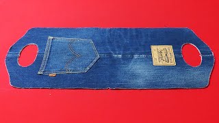 DIY안입는 청바지로 세련된 미니 토트백 만드는 방법!/how to make a 'sophisticated mini tote bag' with old jeans