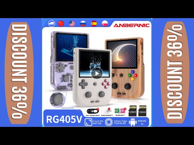 ANBERNIC RG405V Handheld Game Console 4'' IPS Touch Screen 64-bit Game  Player