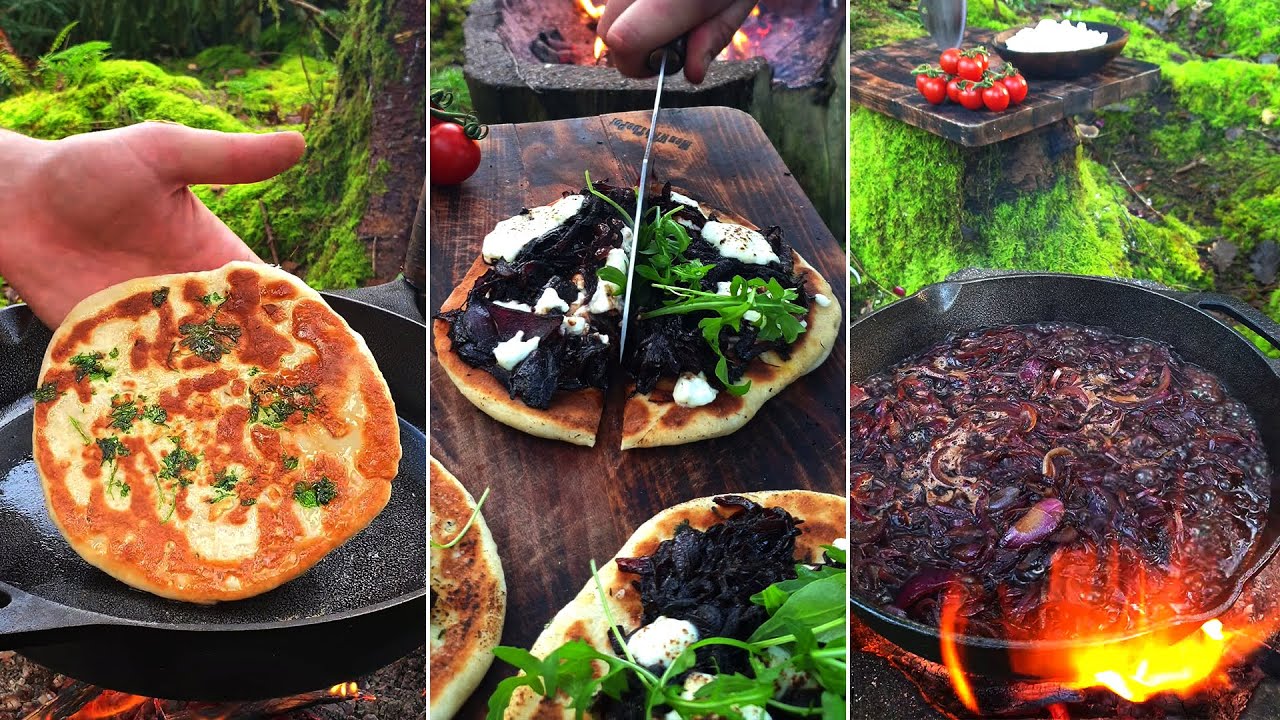 Flat Bread with Caramelized Onions and Goat Cheese ? Asmr style of course.
