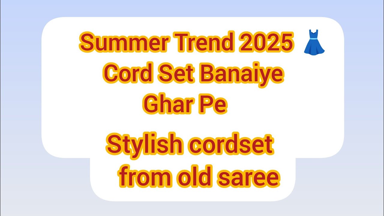 Summer Special Cord Set Design | Easy Stitching at Home