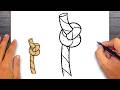 How to draw Rope Knot - Easy Drawing for Kids & Beginners