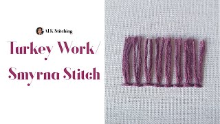 Turkey Work/ Smyrna Stitch  l  Basic Embroidery Stitches
