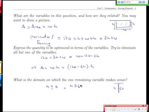 Unit 7-4 Optimization - Fencing Example