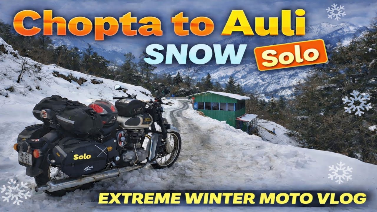 Chopta to Auli Snow Ride ❄️ | Extreme Winter Moto Vlog | Snowfall, Ice Roads & Adventure 🏍️