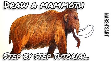 How to draw a wooly Mammoth - easy tutorial