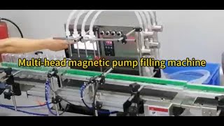 Automatic Multi-head Magnetic Pump Liquid Filling Machine - High Speed for Food & Cosmetic Filling