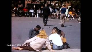 Washington Square Park 1968 Greenwich Village. 8mm Home Movie. NYC. New York Hippies. Gay interest.