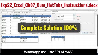 Exp22_Excel_Ch07_Cum_HotTubs_Instructions.docx #Cumulative #HotTubs #Exp22 #Chapter7 #excelch07 #hot