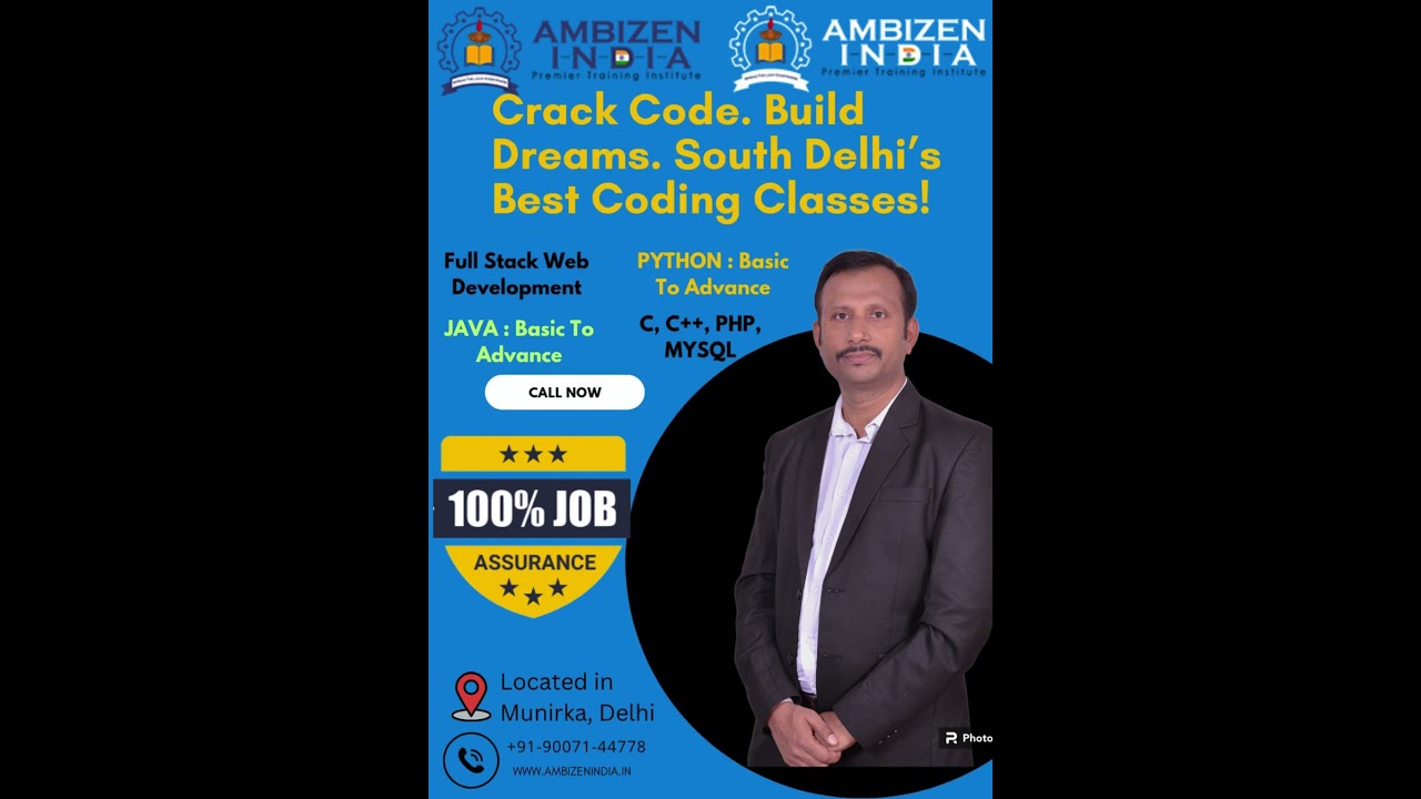 South Delhi Best Coding Classes in Munirka Delhi Noida Gurugram | 16+ Years Of Experience 9007144778
