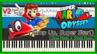 Jump Up, Super Star! 🍀 Super Mario Odyssey 🍄 V2 [Slow] (PIANO TUTORIAL) 🎹 #238