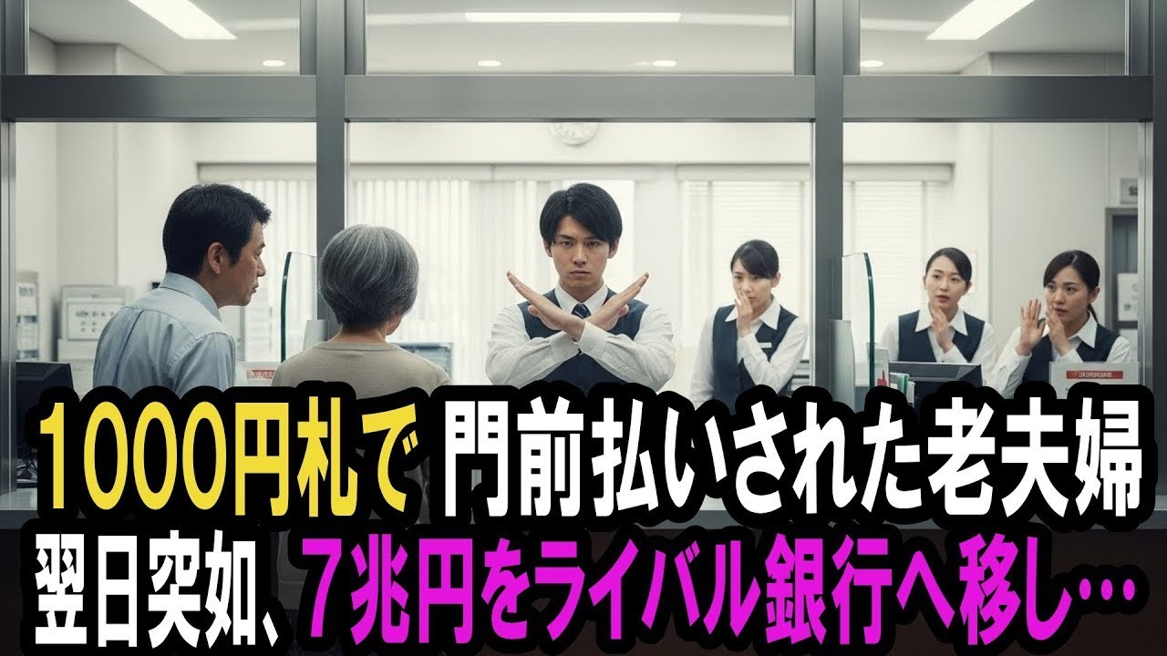 １０００円札１枚で門前払いされた老夫婦は、翌日、急遽７兆円をライバル銀行へ移す事になる