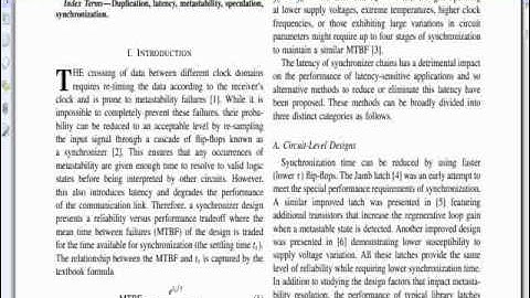 IEEE 2014 VLSI ELIMINATING SYNCHRONIZATION LATENCY USING SEQUENCED LATCHING