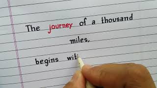 The journey of a thousand miles, begins with one step || Quote || Best Handwriting || Calligraphy ||