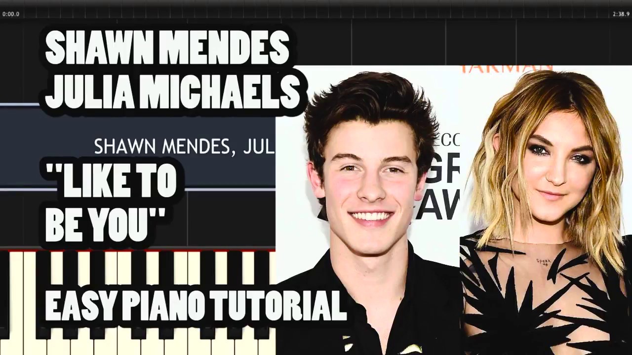 SHAWN MENDES, JULIA MICHAELS LIKE TO BE YOU (EASY PIANO TUTORIAL
