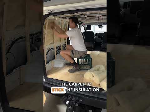 Installing Havelock wool insulation in a campervan #campervanbuild #diyvanbuild #diyvanconversion