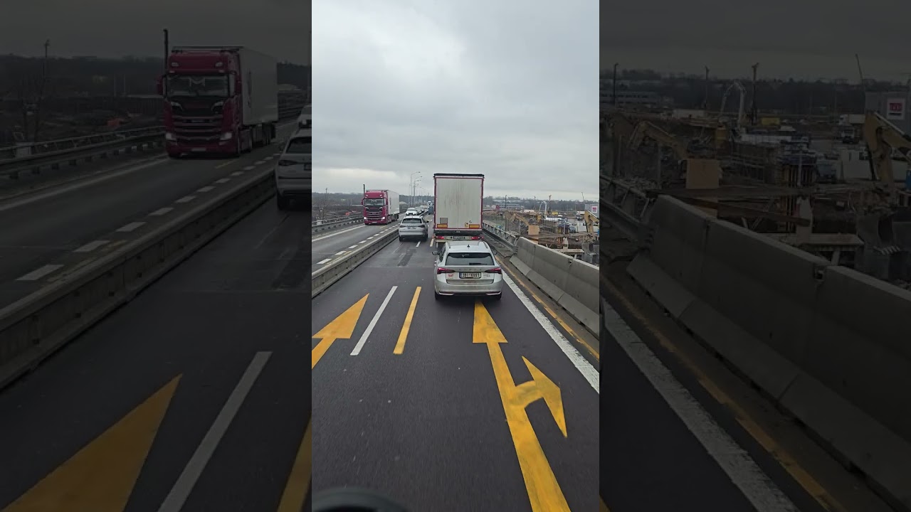 Vatana dönüşte çekya prag köprü çalışması inş bir gün bitter #trucker #reklamdeğil #çekya #prag #lkw