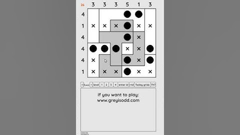 Grey is Odd - Today grids. Solution level 2 6X6 dated 04-22-2024 #logicpuzzles #logicgames  #games