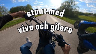 Stunt med Gilera stalker och viva #gilera #aerox #cc