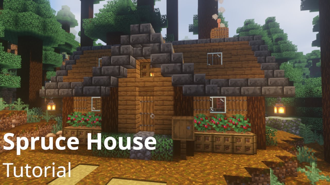 Small Spruce House - Minecraft House Tutorial [2] - YouTube