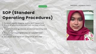 Propose Ethical Framework For KFC