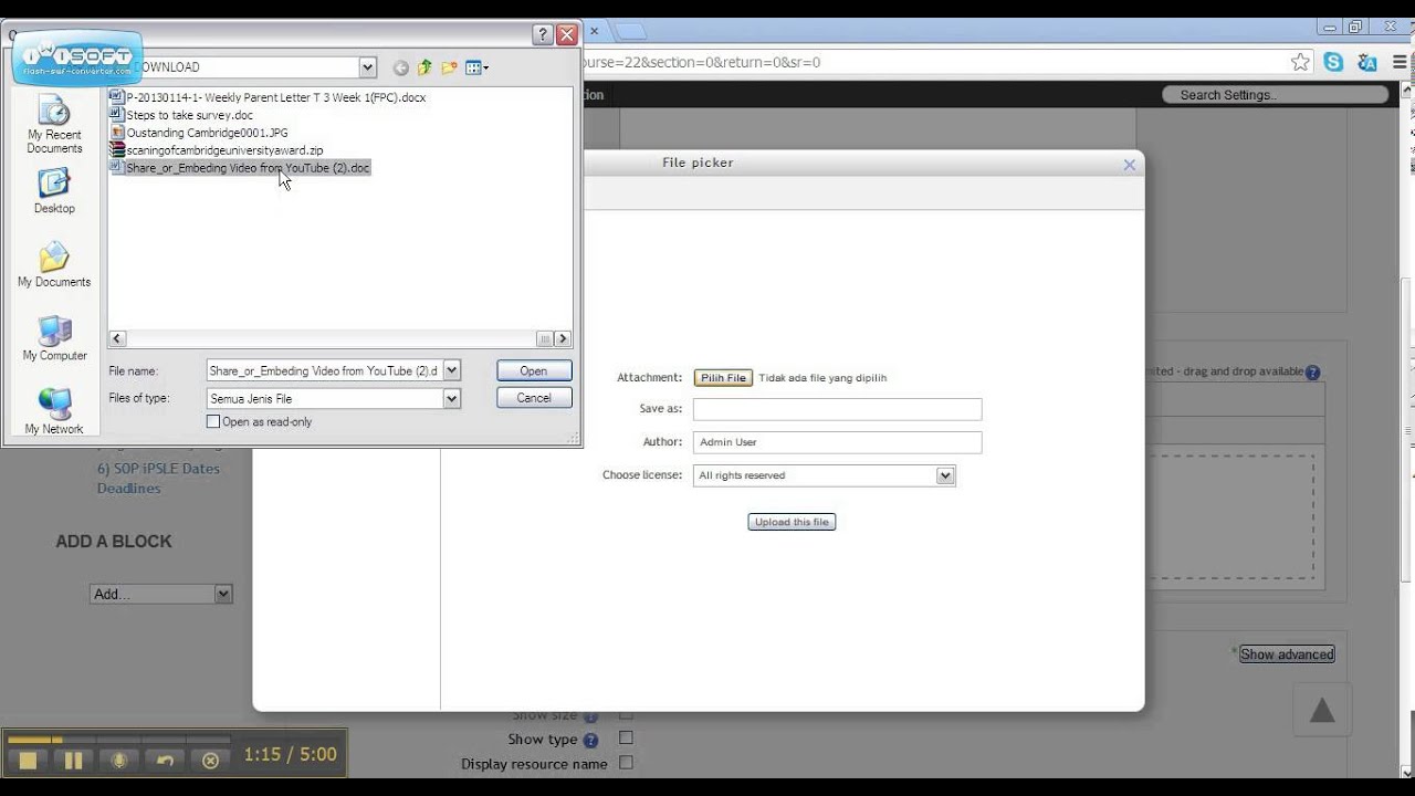 Video Tutorial on how to upload a file into iLearn 1 - YouTube
