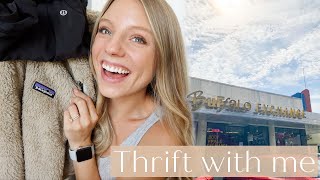 THRIFT WITH ME + HAUL! Lululemon, Patagonia, Madewell, + more!! Goodwill, Buffalo Exchange & thredUP