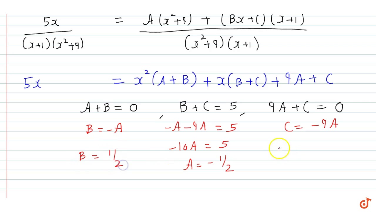 Evaluate int 5x x 1 x 2 9 dx YouTube Evaluate int 5x x 1 x 2 9 dx YouTube