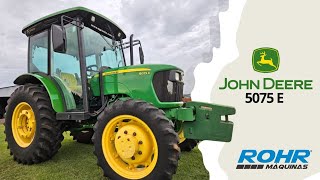 Trator John Deere 5075e - Ano 2010 com Cabine Agroleite.