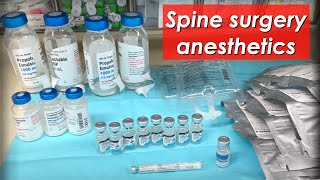 The cost of anesthetic drugs for spine surgery