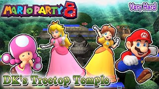 Mario Party 8 - Toadette Vs Peach Vs Daisy Vs Mario - Dks Treetop Temple Very Hard