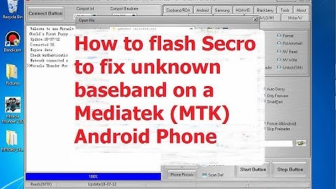 How to flash Secro to fix unknown baseband on a Mediatek (MTK) Android Phone