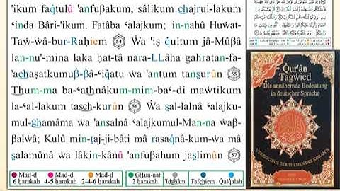 ختمة من مصحف التجويد باللغة الألمانية الصفحة رقم 8