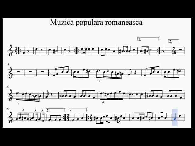 RO] Partitura - Muzica populara romaneasca (V2) - YouTube