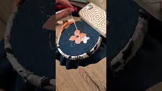 Embroidery process #вышивка #вышивкагладью #embroiderytutorial #embroiderydesign #embroideryflowers