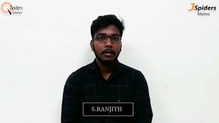 Jspiders Velachery Congratulation Ranjith.s For Getting Placed As Associate Developer.