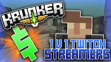 CHALLENGING Krunker Twitch STREAMERS to a 1v1 for MONEY! (REALLY CLOSE)