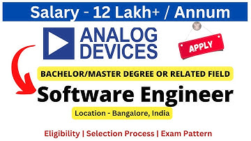 Analog Devices Off Campus Drive for Fresher 2023/2024 | Software Engineer | Salary 12 LPA #jobs